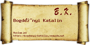 Bogdányi Katalin névjegykártya