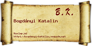Bogdányi Katalin névjegykártya